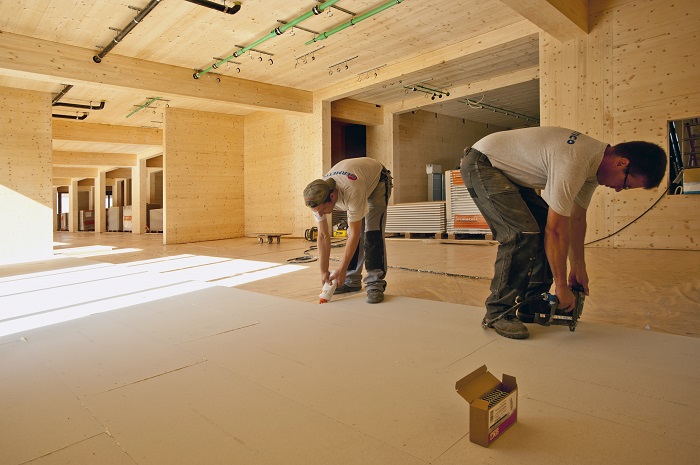 underlayment vloer in de binnenafbouw