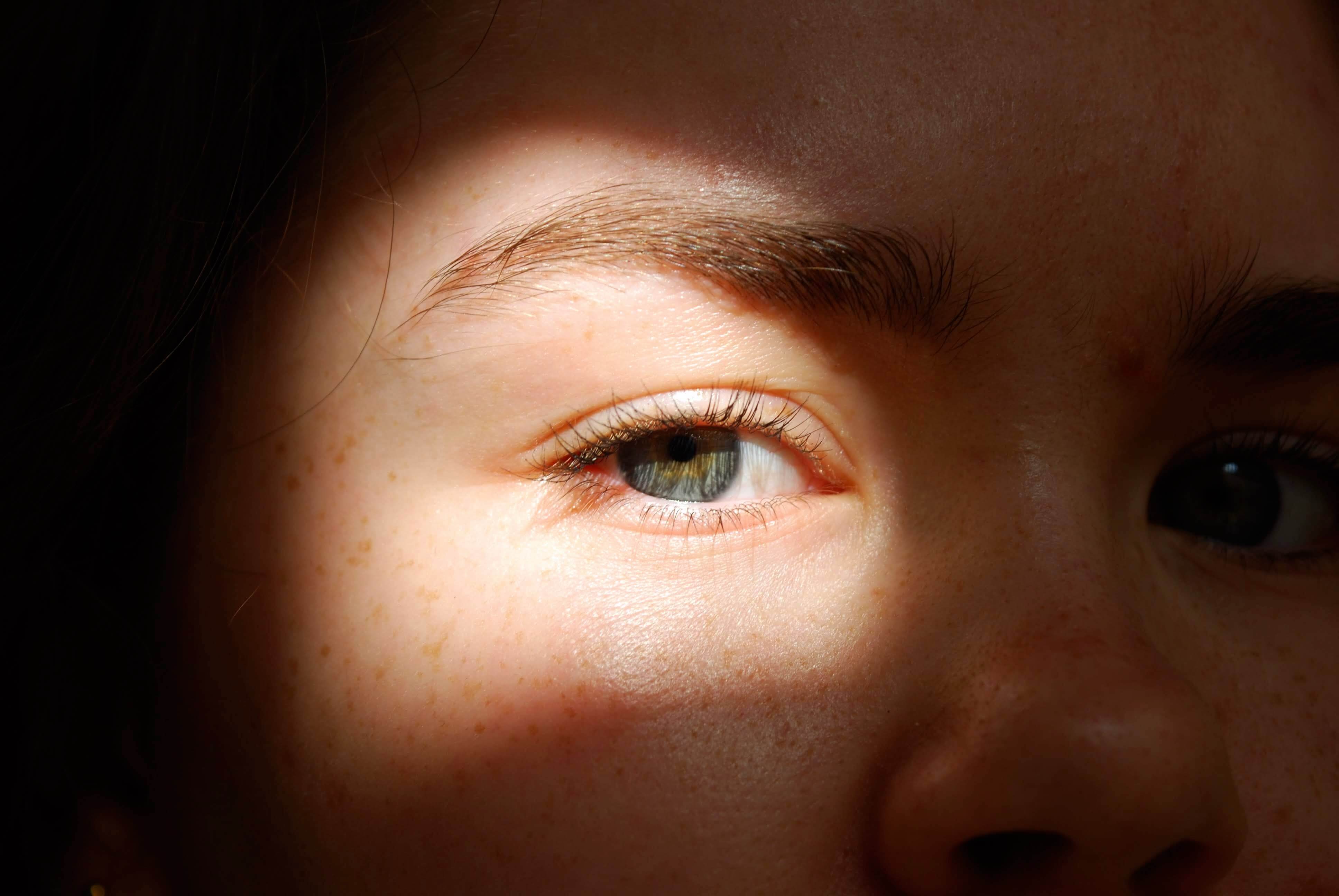 Image of the eyes from a young girl. Looking at the future.