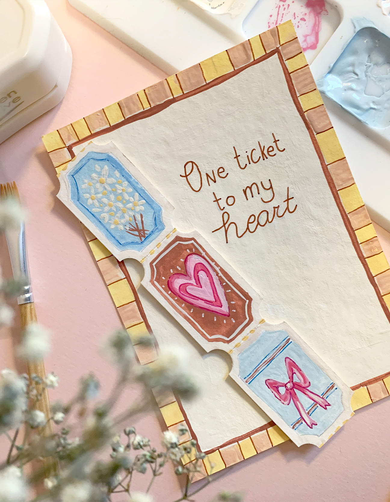 DIY: Craft a Valentine’s Card with a Ticket Strip