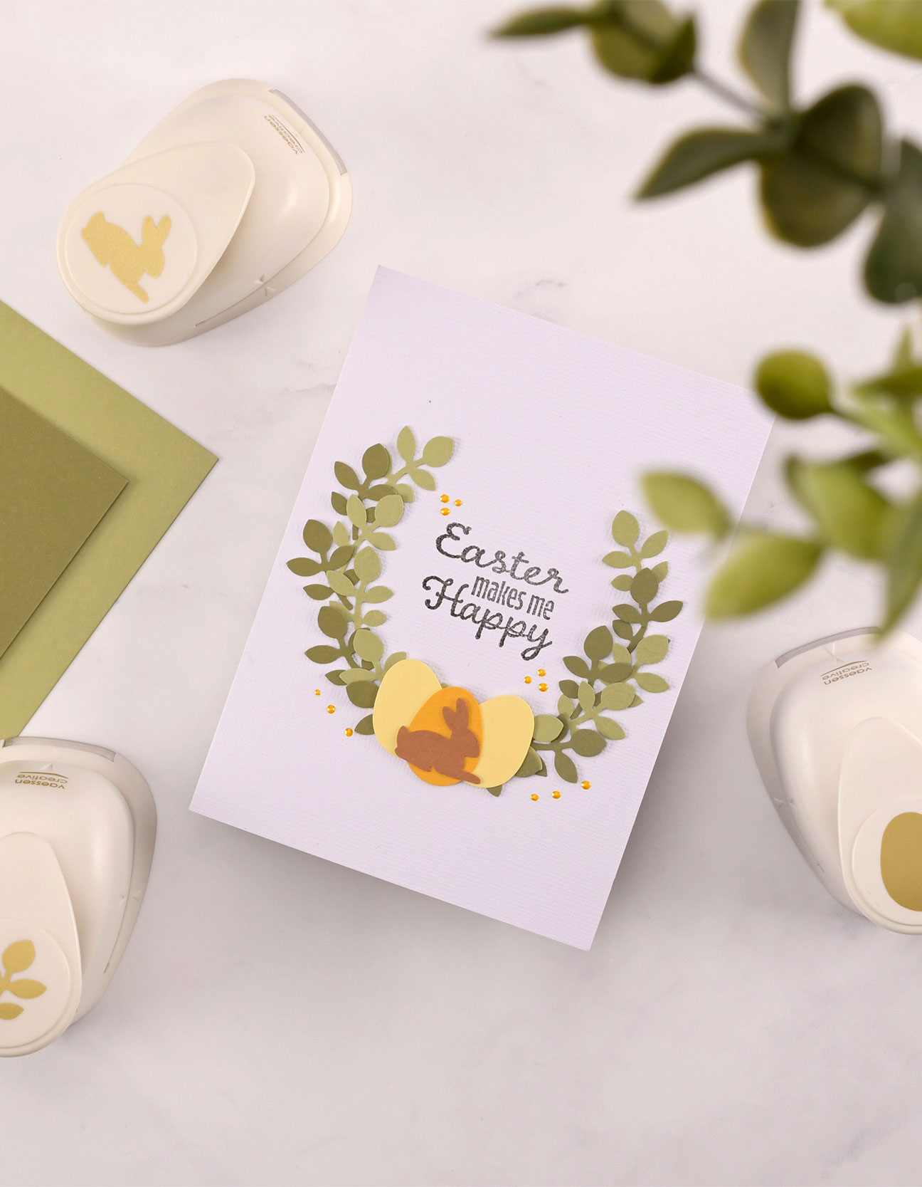 DIY : Fabriquez une jolie carte de Pâques 'Easter Makes Me Happy' 