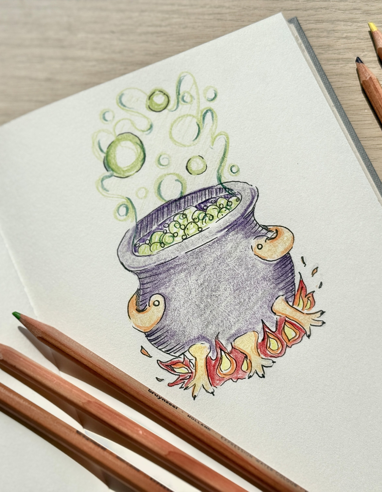 Dibujo de Halloween DIY: Dibuja un Caldero de Bruja