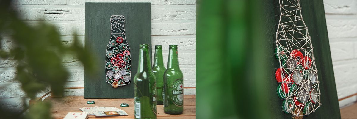 Selbstgemachte Vatertagsgeschenke: String Art Wanddekoration