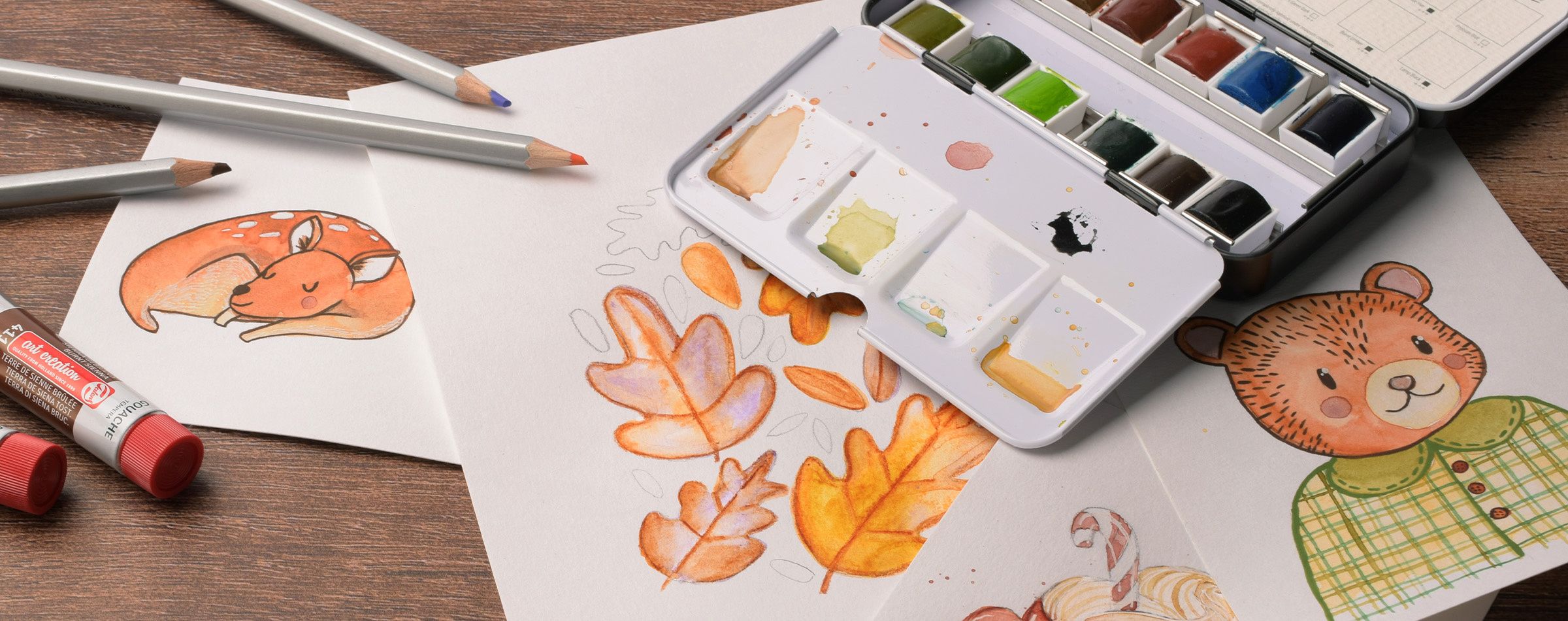 Ontdek de leukste herfst knutselideeën: Teken en doodle hertjes, pompoenen, herfstbladeren en meer.
