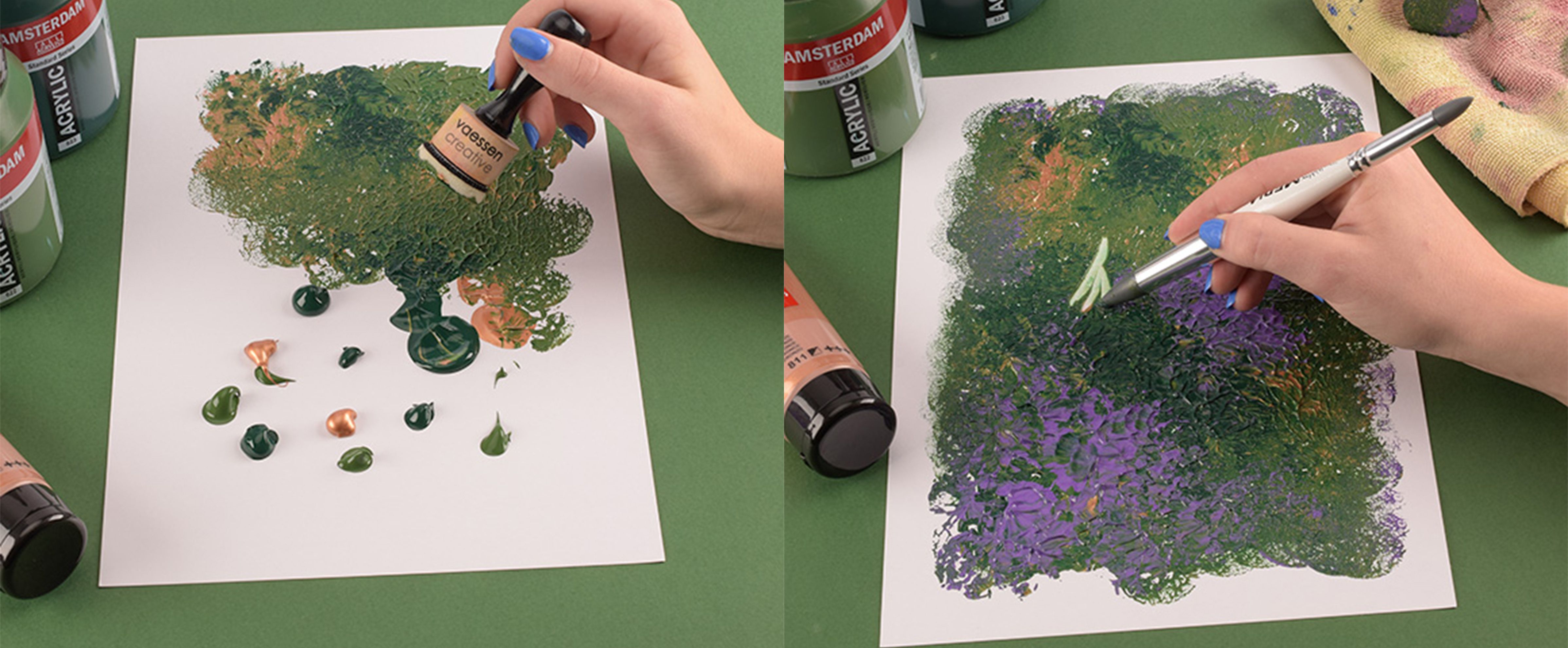 Crear textura con pintura acrílica en manualidades con pintura para proyectos mixed media