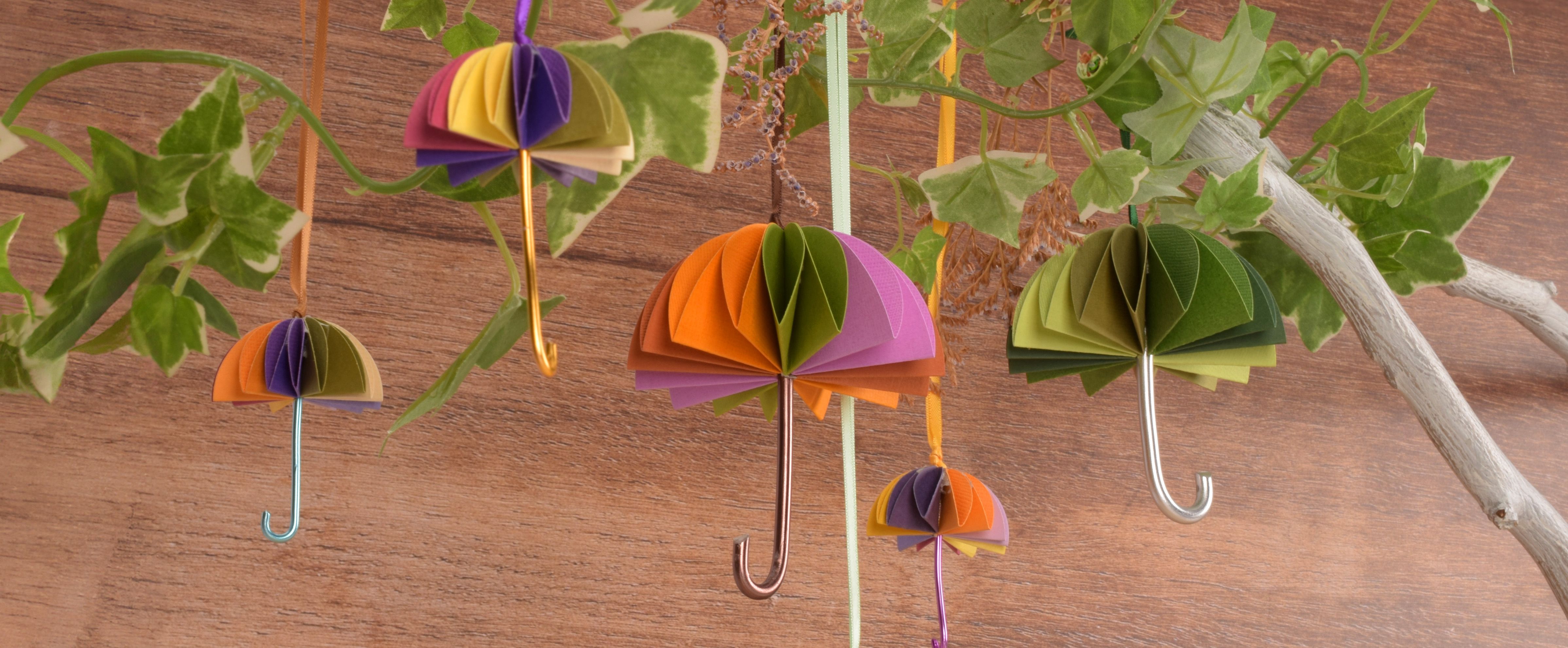 Parapluies en papier avec effet 3D, activité manuelle pour fêtes d’enfants