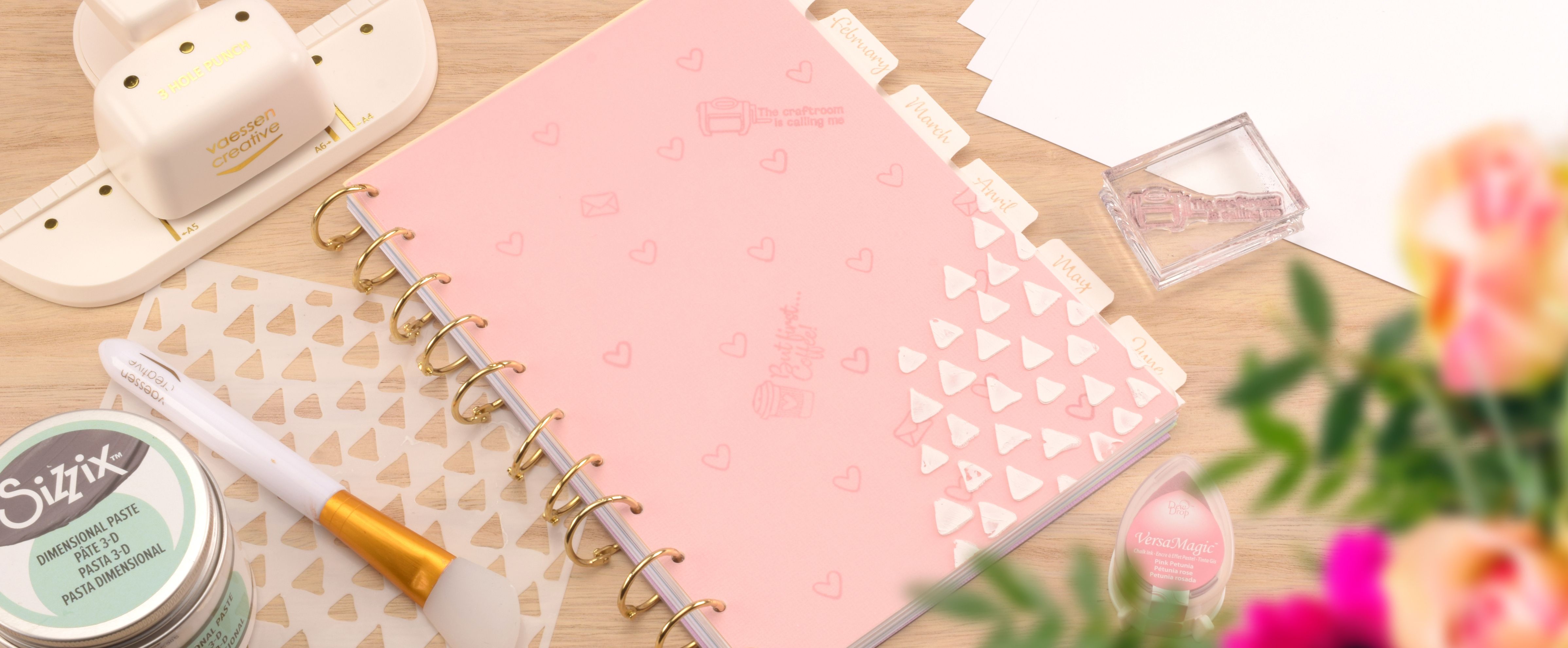 Planner personalizzato con decorazioni in carta 3D