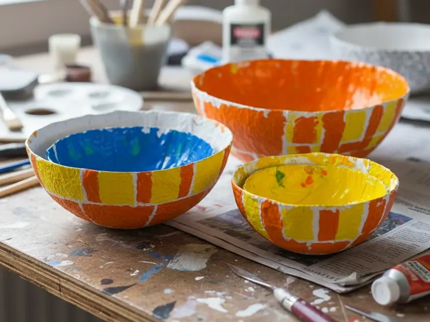 bowls made with paper mache