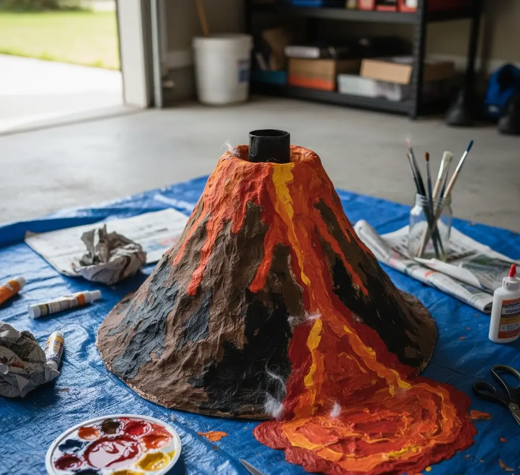 paper mache vulcano
