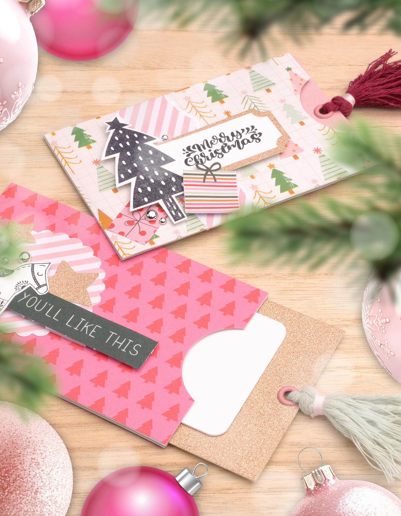 Hacer un sobre para tarjetas de regalo de Navidad DIY - Thumbnail