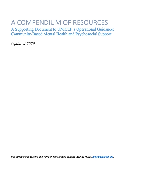 Compendium of Resources - A Supporting Document to UNICEF’s Operational ...