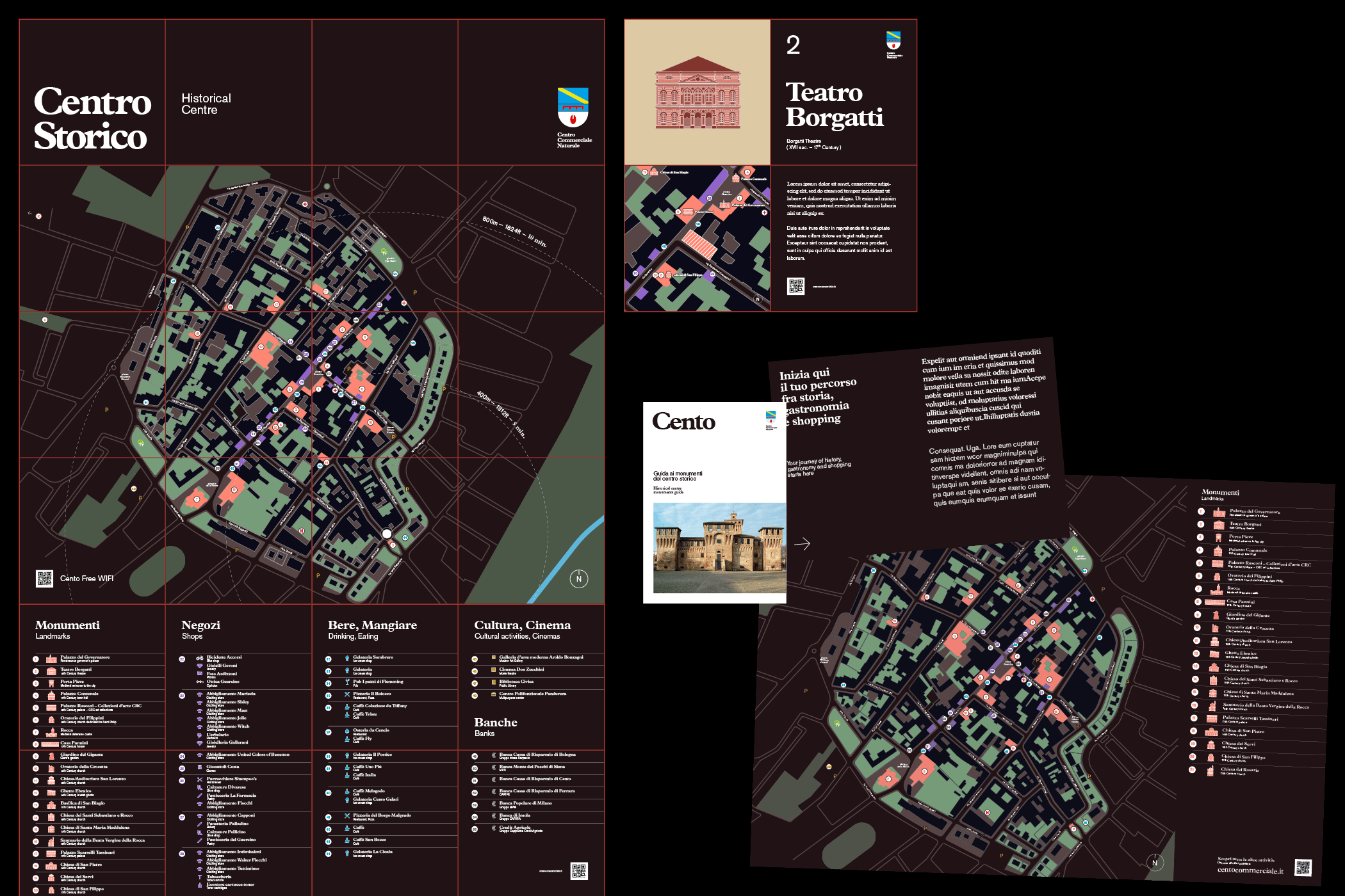 Comune di Cento, proposta di segnaletica e mappa per il centro storico