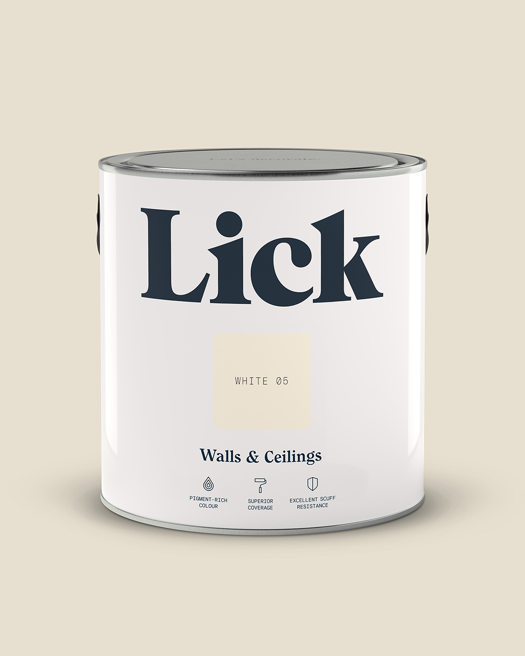 White 05: Light Oaty White Paint - Matt Emulsion Paint | Lick