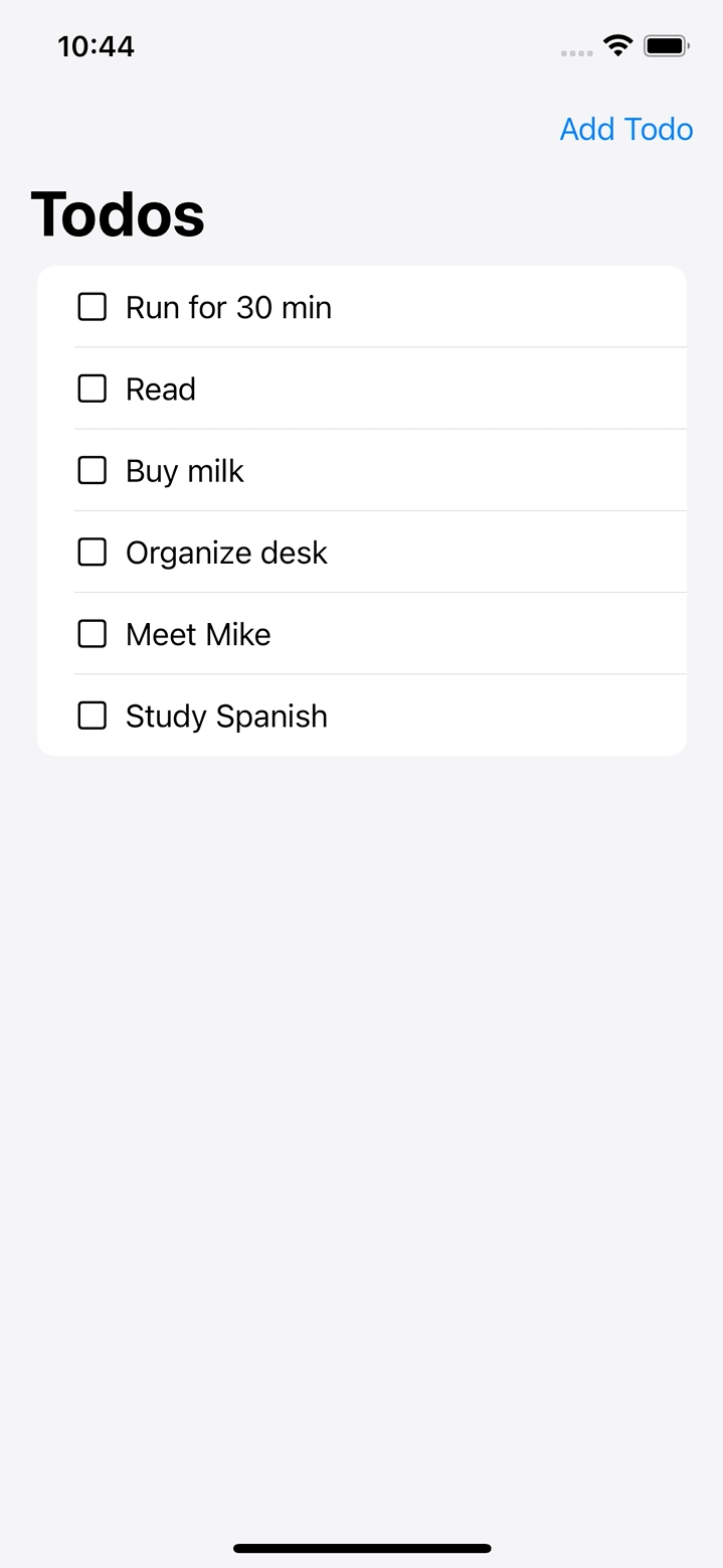 Moving todo rows all together