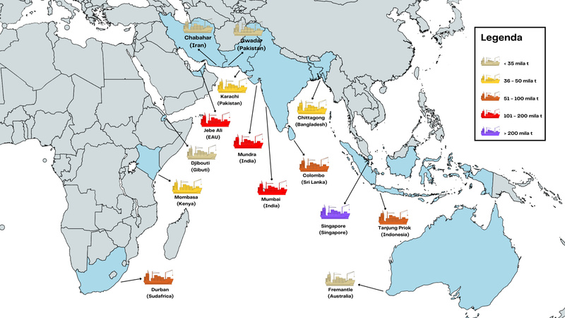 Dal Mar Rosso a Malacca: la competizione strategica per i porti della regione dell’Oceano Indiano