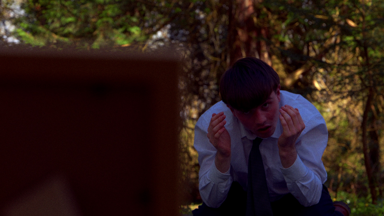 In the distorted reality, Oscar encounters remnants of his past and begins to fall apart. Each time being reminded of the partner he had lost, and the “shadow” of guilt that looms over him, seeing the picture frame being the final nail in the coffin. He mourns the loss of his partner while having a mental breakdown.