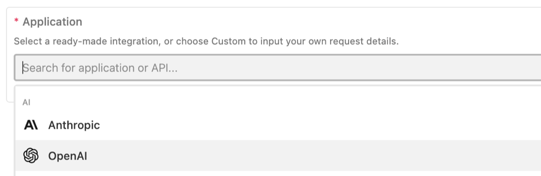OpenAI application dropdown.png
