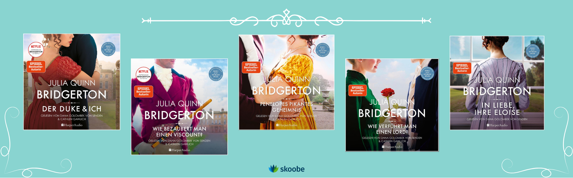 Zu sehen sind fünf Bände der Bridgestone-Reihe in der Reihenfolge, der Serie