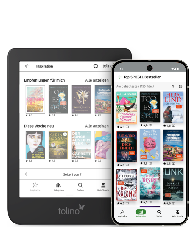 tolino und Android Smartphone mit Skoobe App