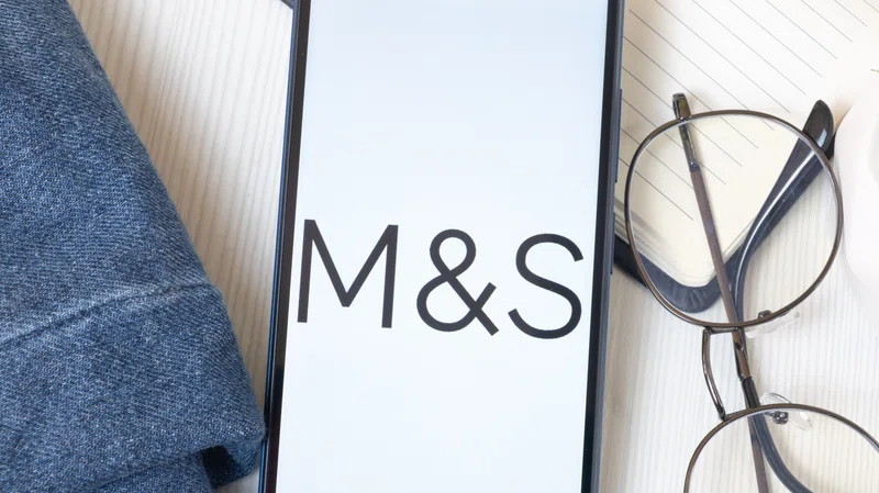 M&S logo on phone screen