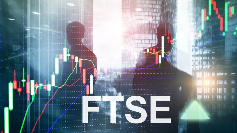 FTSE concept with chart and graphs