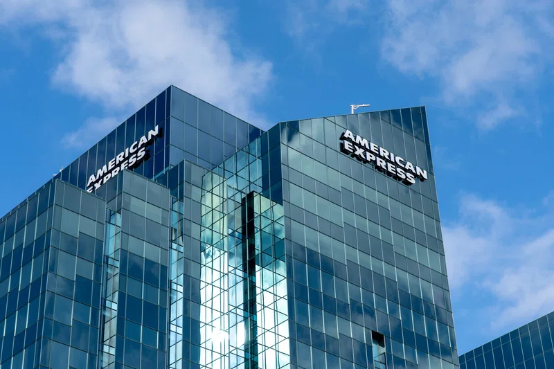 American Express logo on office 