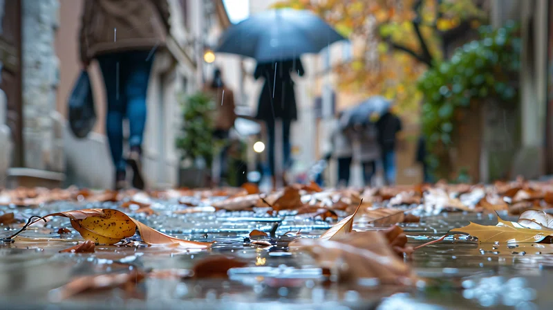 Shoppers in the rain