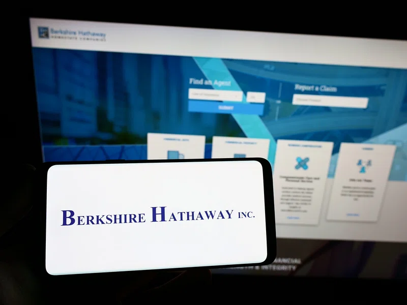 Mobile showing Berkshire Hathaway name against company's website