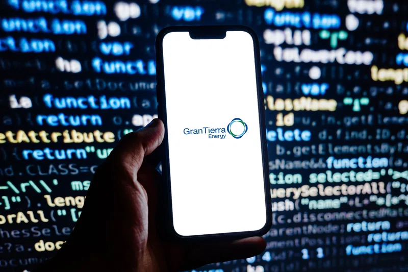 Gran Tierra logo on smartphone