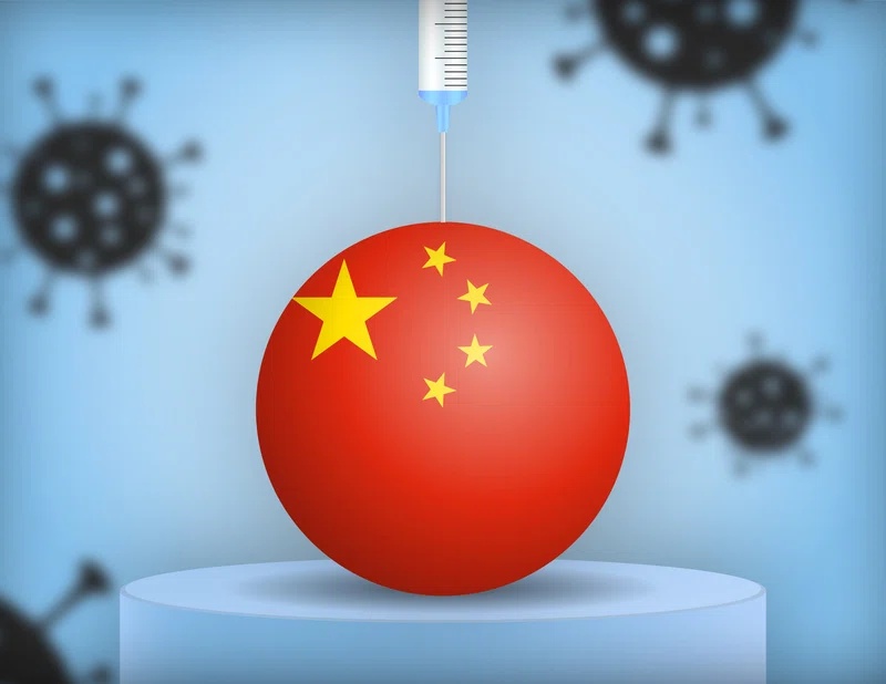 Injection into China flag ball