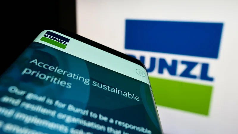 Bunzl logo on a smartphone