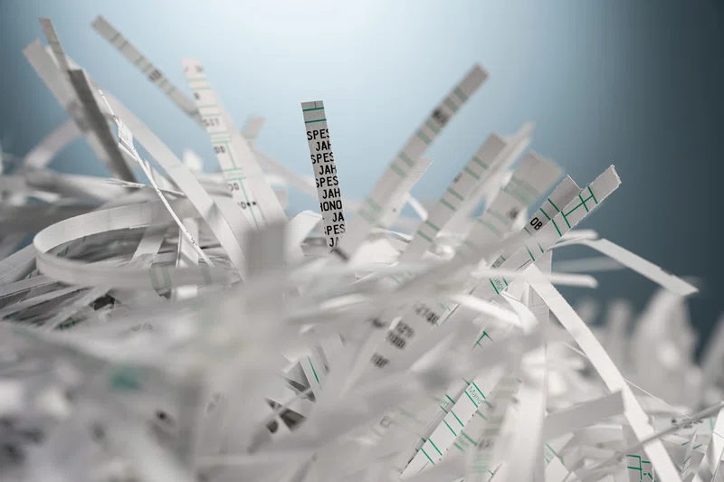 Pile of shredded paper