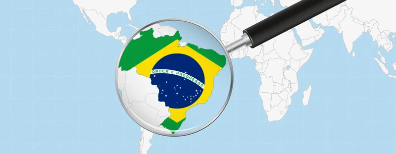 An image of the world focusing on Brazil