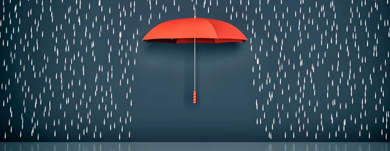 Illustration: umbrella and rain
