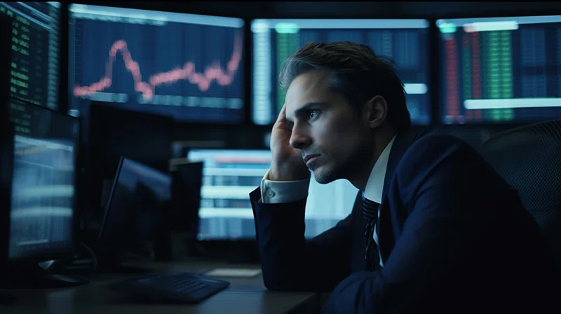Head-in-hands investor fretting about the bleak outlook