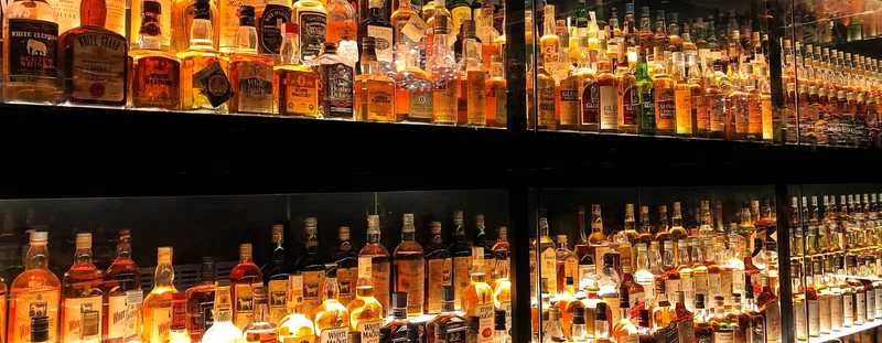 Drink bottles at a bar