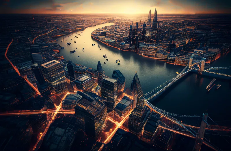 Night view of City of London