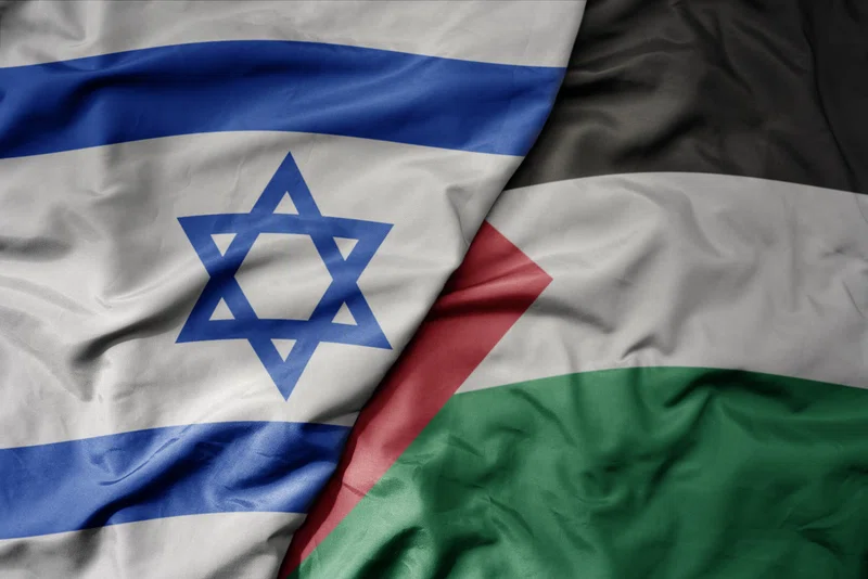 Flags of Israel and Palestine