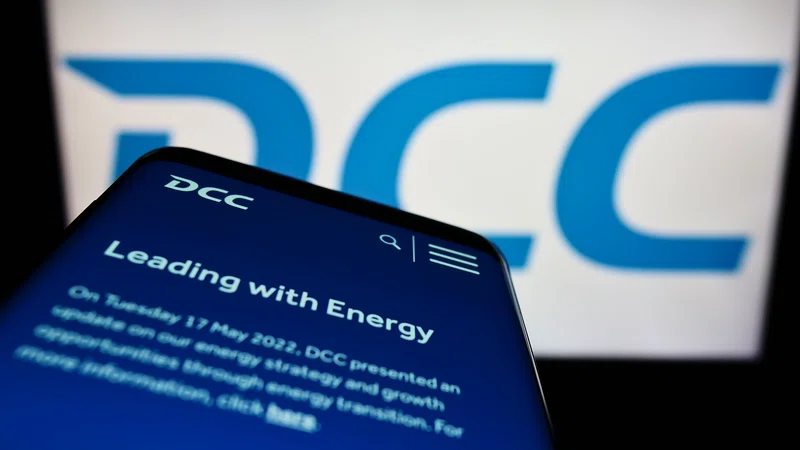 The DCC logo on smartphone screen