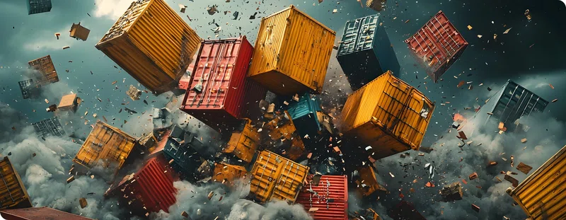 Containers crashing together