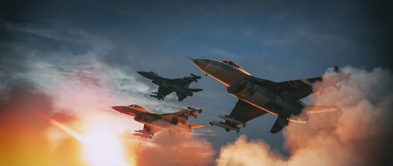 Fighter jets in air 