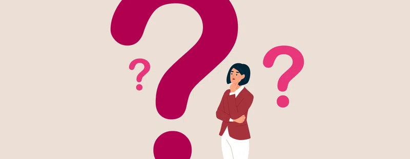 Illustration: thinking, question marks