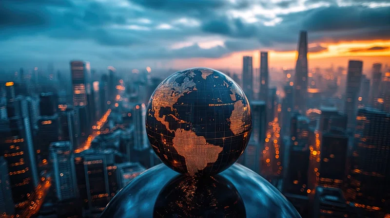 Globe set against EMs background