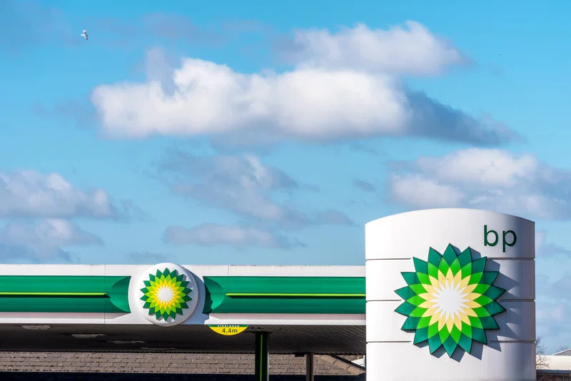 BP logo in town centre