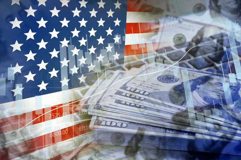 US markets and dollar concept