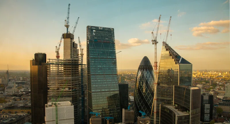 London skyline at sunset