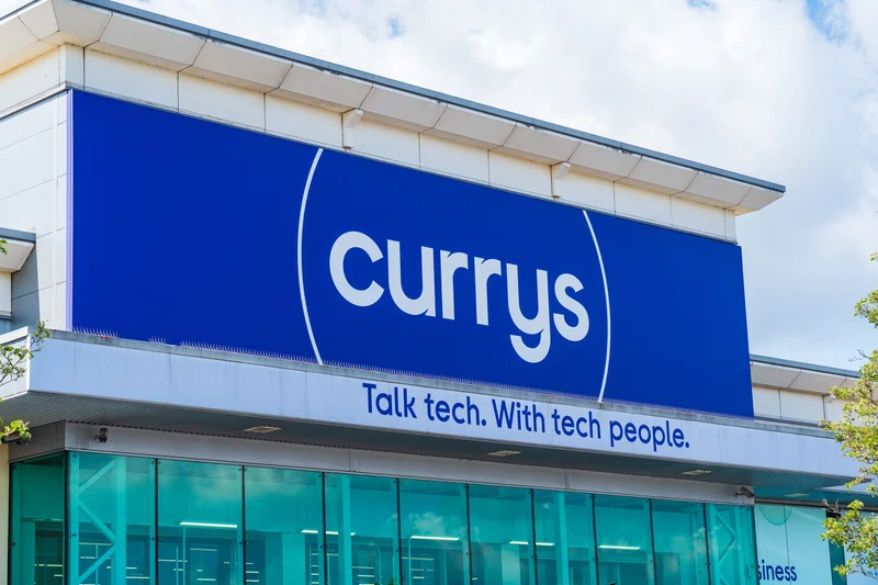 Front signage on Currys store
