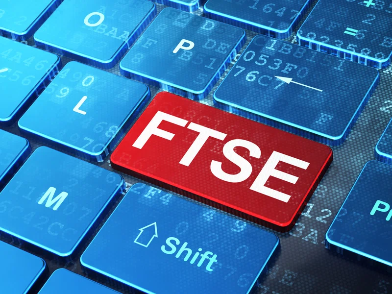 FTSE on keyboard background