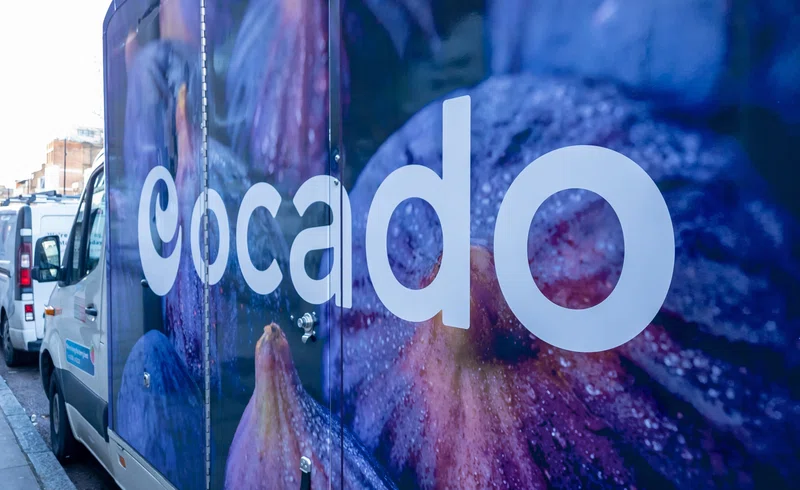 Ocado logo on delivery van