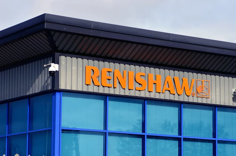 Renishaw logo on office building