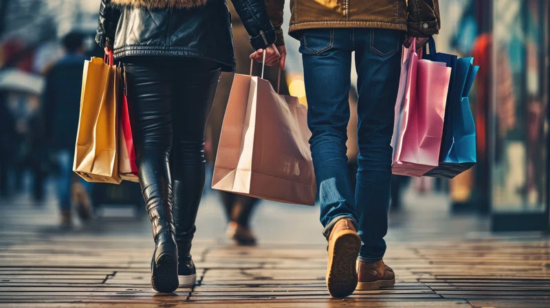 Shoppers on high street